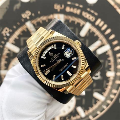 rolex daydate black dial|Rolex day date 228238.